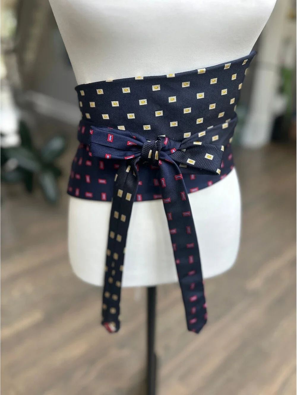Upcycled Silk Obi Belt | Handmade From Men’s Neckties | Corset Belt | OOAK | OS